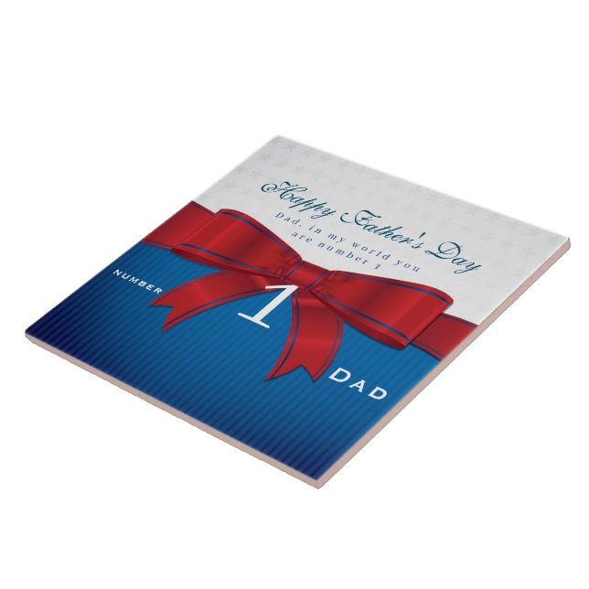 Azulejo Personalizar al papá número uno en mi mundo (Lado)