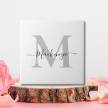 Azulejo Personalizar el nombre inicial del monograma<br><div class="desc">Personalice este producto Monograma Inicial o Nombre. Se ve bien en cualquier cosa. ⭐ PERSONALIZAR esta plantilla con su obra de arte. ⭐ EDITAR más para realizar más cambios. ⭐ TRANSFERIR este diseño a cualquier producto. Visita todas mis tiendas en bit.ly/SandyspiderStores (cortar y pegar).</div>