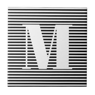 Azulejo Personalizar monograma franjas blancas iniciales