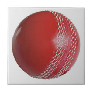 Azulejo Personalizar rojo de bolas de cricket con tu nombr