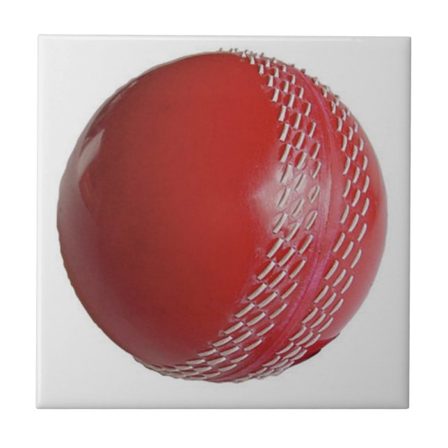 Azulejo Personalizar rojo de bolas de cricket con tu nombr (Frente)