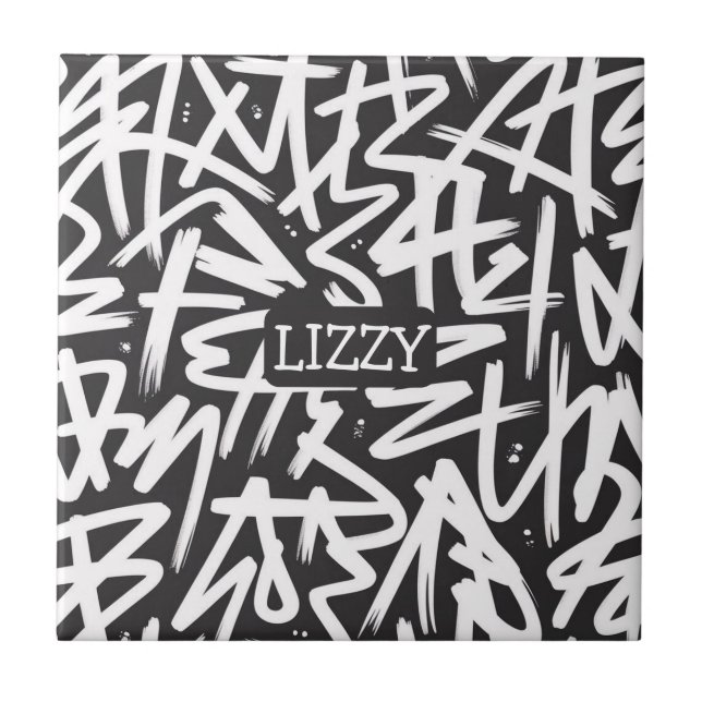 Azulejo Personalized Graffiti Name Pattern — Custom Urban (Frente)
