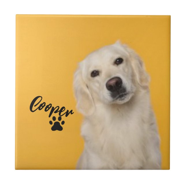 Azulejo Personalized Pet  Photo Dog Lover with Photo (Frente)