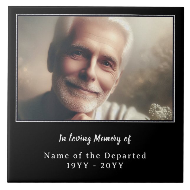 Azulejo Personalized Remembrance Keepsake Photo Name Dates (Frente)