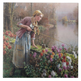 Azulejo Pesca de Chicas franceses en Bretaña