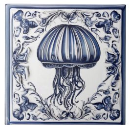 Azulejo Pescado azul y azul marino