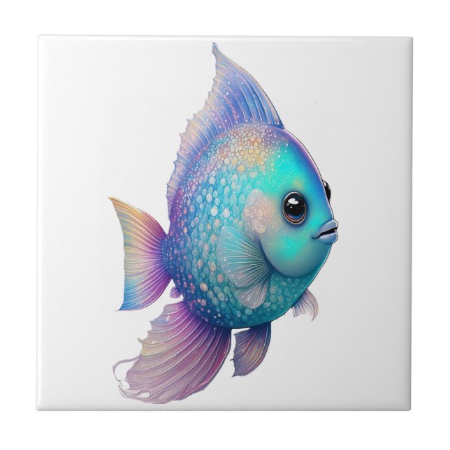 Azulejo Pescado de colores cristalinos (Frente)