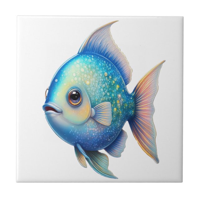 Azulejo Pescado de espuma verde (Frente)
