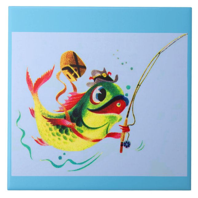 Azulejo Pescado de los años 1940 (Frente)