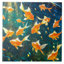 Pescado dorado Tile cerámico