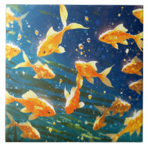 Pescado dorado Tile cerámico