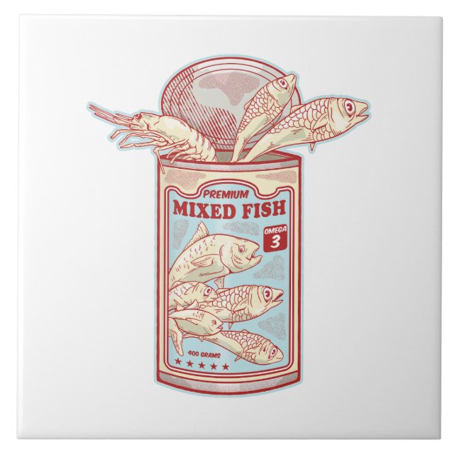Azulejo Pescado graciosamente enlatado (Frente)