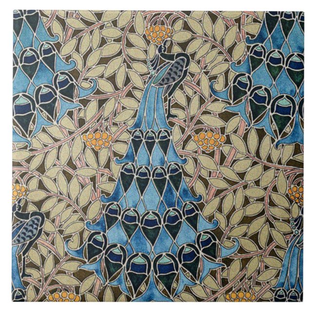 Azulejo Pescado y algas: Art Nouveau (Frente)