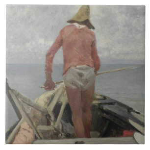 Azulejo Pescador en su barco (por Vincenzo Caprile)