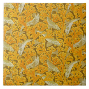 Azulejo PESCADOS Y ALGAS MARIOSO Patrón Art Nouveau