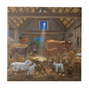 Azulejo Pesebre de Jesús Niño Noche Santa Navidad Nativida