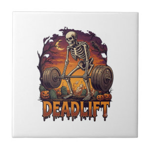 Azulejo Peso muerto Esqueleto Barra Halloween Calabazas Tu