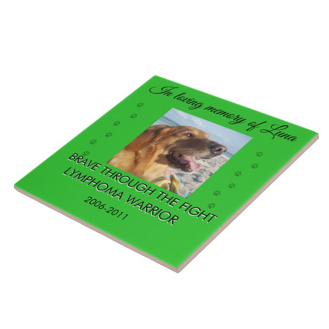 Azulejo Pet Memorial 1 Photo - Brave Through The Fight  (Lado)