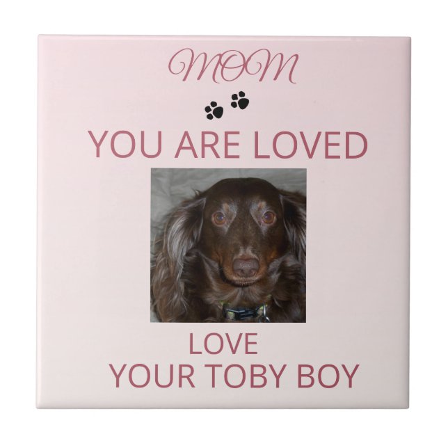 Azulejo Pet Mom Love Photo Tile (Frente)