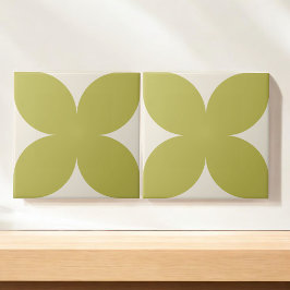 Azulejo Petal floral verde retro estilo moderno de mediado