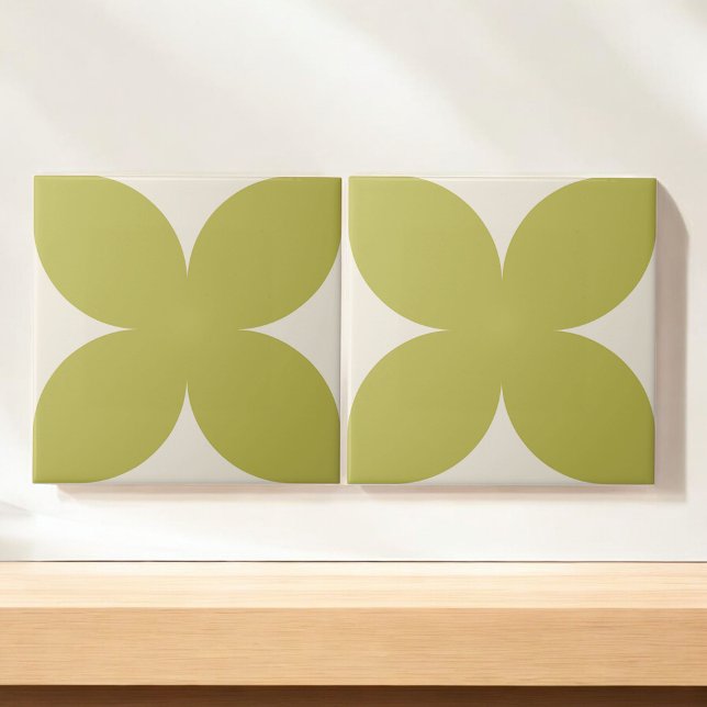 Azulejo Petal floral verde retro estilo moderno de mediado (Subido por el creador)