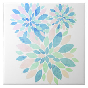 Azulejo Petales de flores de colores pasteles elegantes