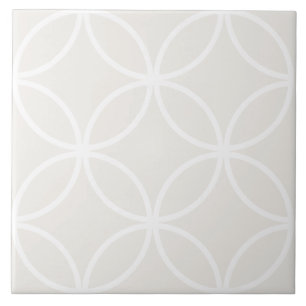 Azulejo Pétalos crema gris y blanco en patrón de diamante