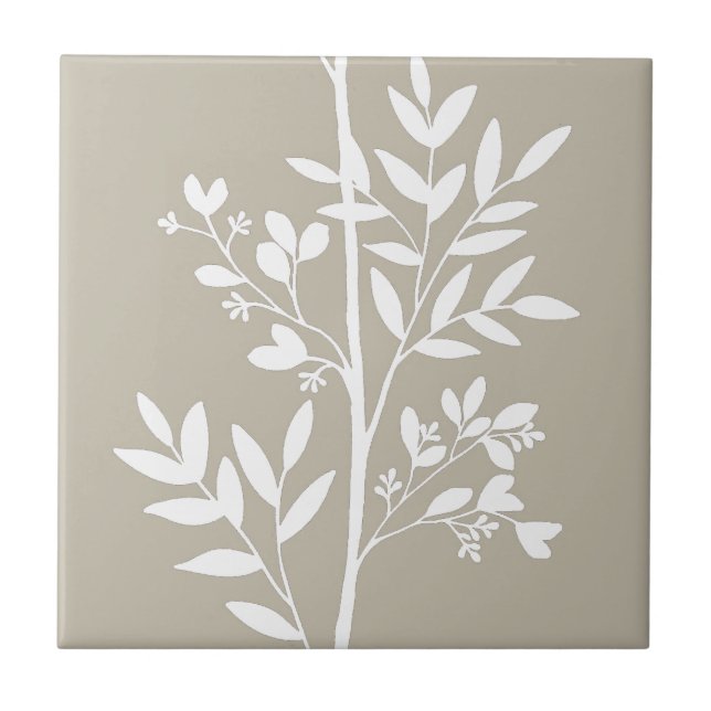 Azulejo Pétalos de ensueño en ramas Flores blancas L (Frente)