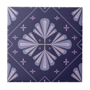 Azulejo Pétalos de Flor Geométrica Patrón de Repetición Ab