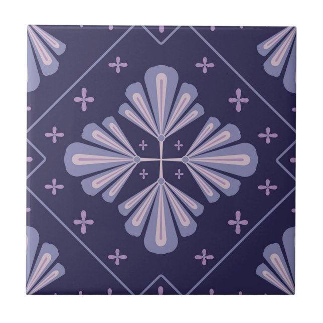 Azulejo Pétalos de Flor Geométrica Patrón de Repetición Ab (Frente)