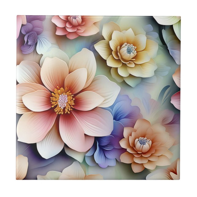 Azulejo Pétalos de flores adorables (Frente)