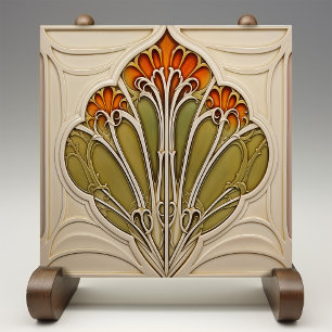 Azulejo Petals de otoño Art Nouveau