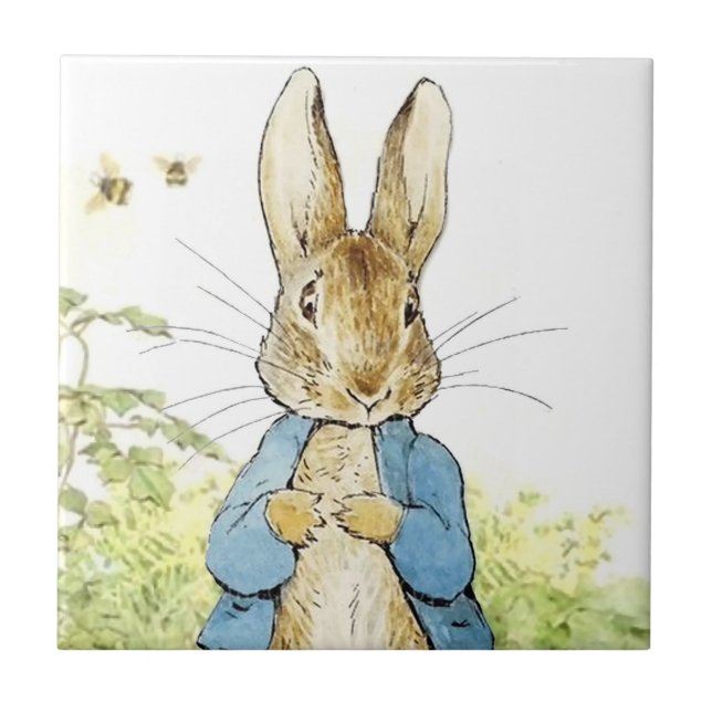 Azulejo "Peter in the Lettuce Patch" por Beatrix Potter (Frente)