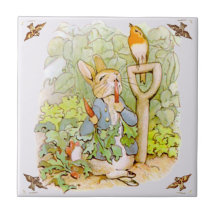 Peter Rabbit Beatrix Potter Carrots Ceramic Tile