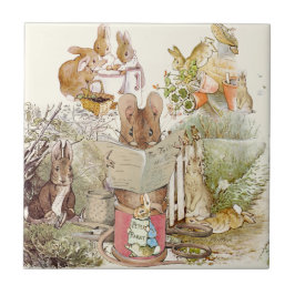 Azulejo Peter Rabbit Beatrix Potter Collage Vintage