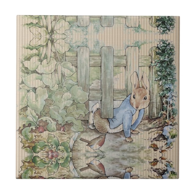 Azulejo Peter Rabbit Beatrix Potter Sneaking (Frente)