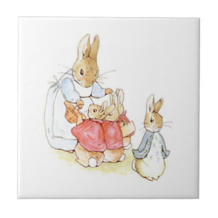 Azulejo Peter Rabbit y sus hermanas (por Beatrix Potter)