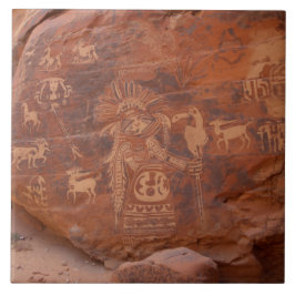 Azulejo Petroglifo Indígena del Suroeste Americano