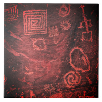 Azulejo Petroglifos Hopi Cave Escritura Arte Tile Cerámico