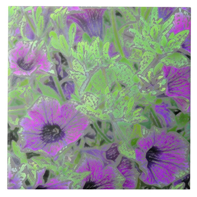 AZULEJO PETUNAS FLORALES CERAMICAS/PURPLE/EFFE PAINTERNA (Frente)