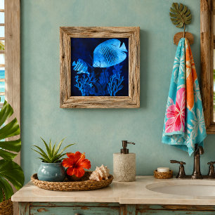 Azulejo Pez Azul Mares Profundos Vida Marina Tema Oceánico
