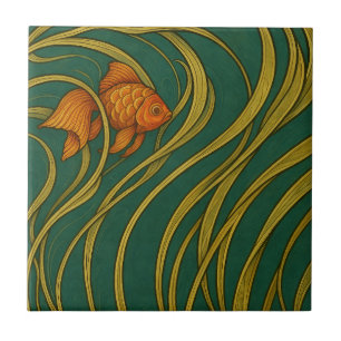 Azulejo Pez dorado Art Nouveau