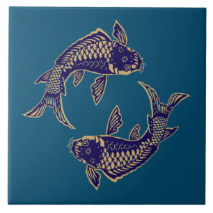 Azulejo Pez Koi Japonés
