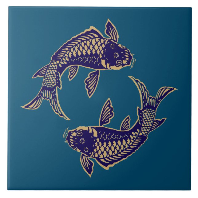 Azulejo Pez Koi Japonés (Frente)