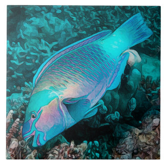 Azulejo Pez loro Arrecife de coral colorido Pez de océano
