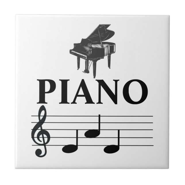 Azulejo Piano Dad Grand Piano Pianista Music Note (Frente)