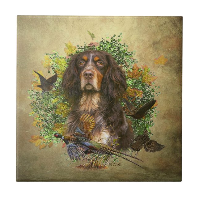 Azulejo Picardía Spaniel, temporada de caza (Frente)