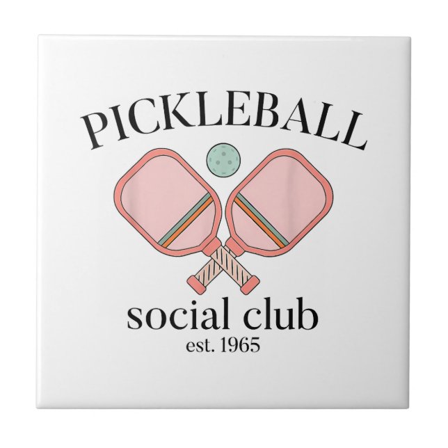 Azulejo Pickle Ball Social Club EST 1965 Hombres Mujeres (Frente)