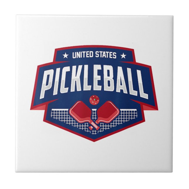 Azulejo Pickleball Apoya al Equipo Jugador de Pickleball U (Frente)