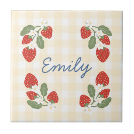 Azulejo Picnic Fiesta de fresa personalizada Berry Sweet